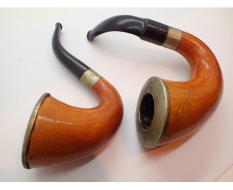 Two Sherlock Holmes style vintage pipes