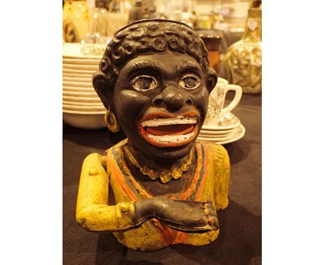 Vintage repainted Dinah cast metal moneybox