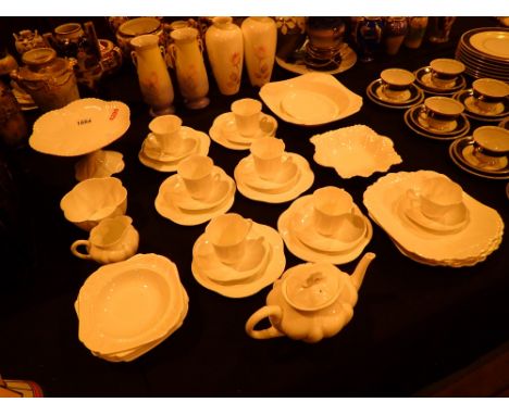 Shelley Dainty white tea and dinnerware including tazza and teapot