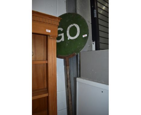 A genuine vintage stop and go crossing sign