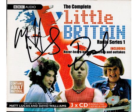 Matt Lucas and David Walliams signed Little Britain Radio Series 1 CD sleeve signature on cover includes all three CDs. Good 