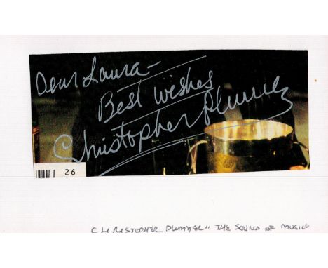 Christopher Plummer signed 5x3 card dedicated. Arthur Christopher Orme Plummer CC (December 13, 1929 - February 5, 2021) was 