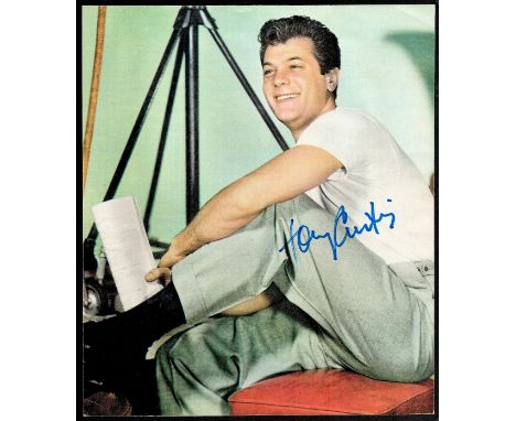 Tony Curtis signed 9x8 colour photo affixed to card. Tony Curtis (born Bernard Schwartz; June 3, 1925 - September 29, 2010) w
