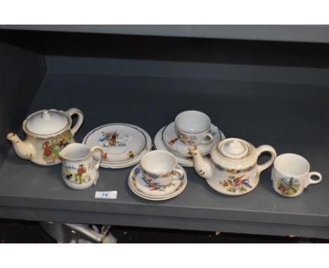 A selection of vintage ceramics, including nursery rhyme jug and dolls teapot, etc.