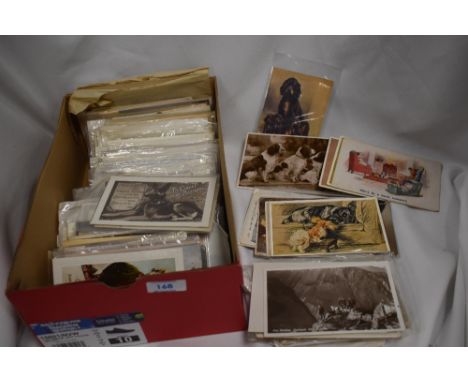 A collection of vintage and antique postcards, predominantly of dog interest.