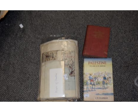 A selection of maps, including vintage O/S maps and maps of Palestine, and two books of Palestine interest.