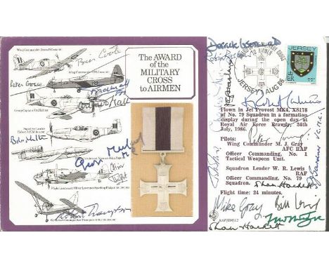 16 Military Cross to Airmen medal winners signed DM medal cover. Includes Fred West VC MC, John Frost MC, Oliver Philpot MC D