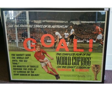 FOOTBALL, film poster, Goal!, showing action from the 1966 World Cup Final, 40 x 30, framed in perspex, original folds, VG