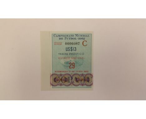 FOOTBALL, World Cup 1962 ticket, semi-final, Brazil v Chile, game 29, EX