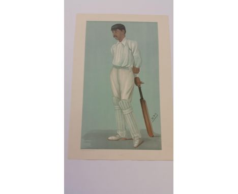 CRICKET, Vanity Fair print, Ranji (Ranjitsinhji), by SPY, 26th Aug 1897, very small clip to two corners, VG