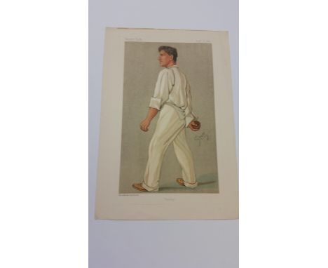 CRICKET, Vanity Fair print, Sammy, by STUFF, 6th Aug 1892, slight stain to top edge, VG