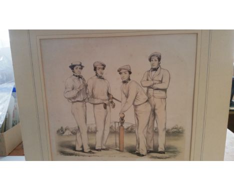 CRICKET, John Corbet Anderson print, Sketches of the Surrey Cricketers, showing Sherman, Julis Cesar, Caffyn &amp; Lockyer, o