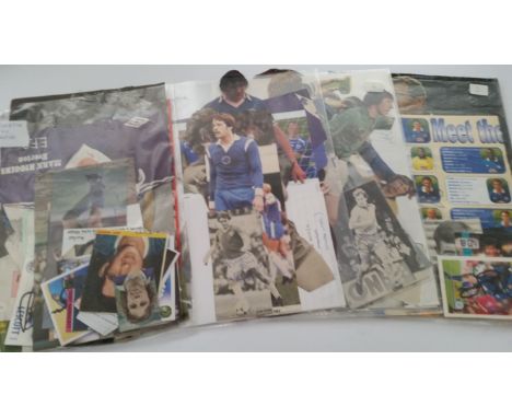 FOOTBALL, signed selection, mainly magazine &amp; newspaper photos, inc. Everton, Leicester City; Kelly, Young, Simms, Wallin