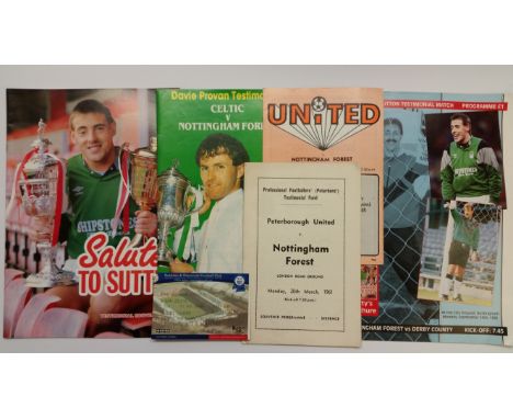 FOOTBALL, Nottingham Forest, mainly away programmes inc. V Celtic, Mansfield Town, Notts County, Real Madrid, Leicester, MK D