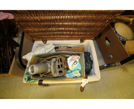 Picnic basket and projector and misc