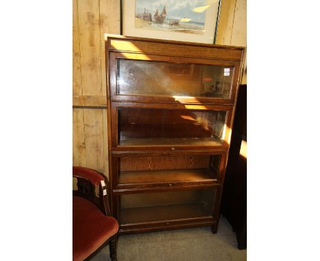 Oak 4 Tier Stacking Bookcase Globe Wernicke style