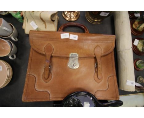Vintage leather music satchel