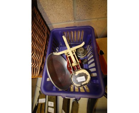 Vintage kitchen scales and weights