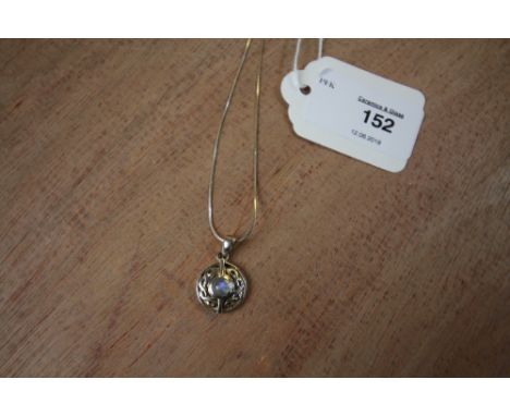 Silver &amp; Moonstone 'Celtic Knot' Pendant &amp; Chain