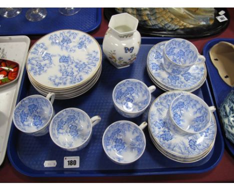 A Royal Worcester Tea-Service, decorated with leaf decoration, with blue back stamp:- One Tray 