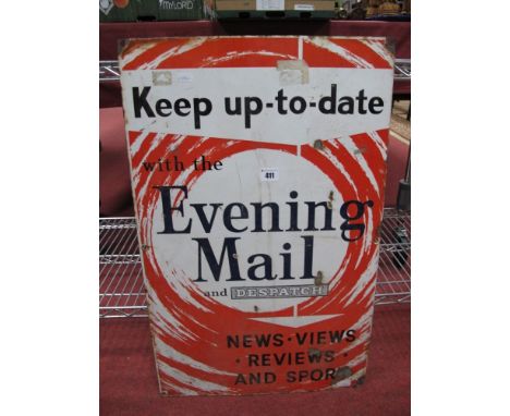 A Mid XX Century Enamel Advertising Sign, "Keep up-to-date with the Evening Mail", 71 x 45cms. 