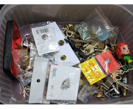 A Mixed Lot of Assorted Pin Badges, gent's cufflinks etc:- One Box 