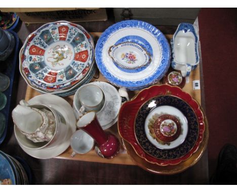 Limoges China, including vase, pair of trinket boxes and mixed design plates, Royal Crown Derby "Olde Avesbury" pattern plate