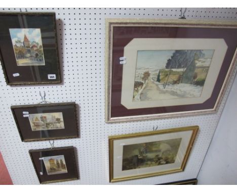 E. Schotte Three Watercolours, studies of Nurnberg, Germany, circa 1920's, approximately 14.5 x 10.5cms, all signed; Attribut