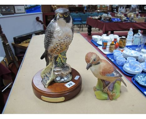 A Royal Doulton Matt Glazed Ltd Edition Model, 'Penegrine Falcon' HN3541, signed J.G.Tongue 409/2500 on circular plinth, and 