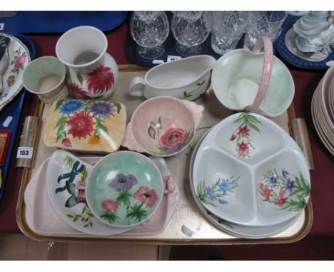 Radford Pottery, basket, Hors D'oeuvre's, butter dish, plates, vases, etc:- One Tray 