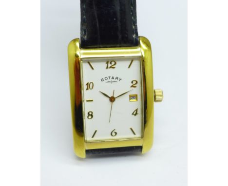 A gentleman's Rotary wristwatch with leather strap 
