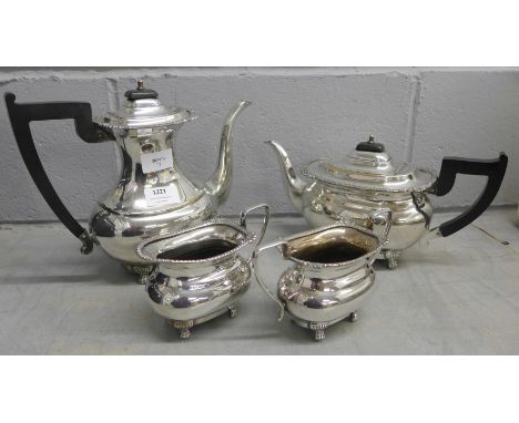 A four piece Viners plated tea service 