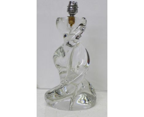 A Sevres clear glass table lamp 