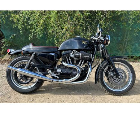 Registration No: AE55 CYL Frame No: 5HD4CKM136K403997 MOT: NoneHogbitz HD Sportster based cafe racerXL883R motor with a 1200c