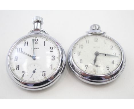 Mens Vintage Smiths Open Face Pocket Watches Hand-Wind Working 