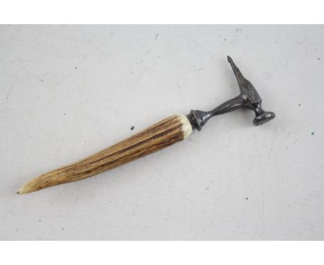 Vintage Horn Handled Silver Plated Sheffield Marked Hammer Head 