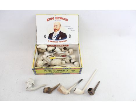 Selection of Clay pipes to include Antique / Vintage Fragments &amp; Complete Fisherman's Etc 