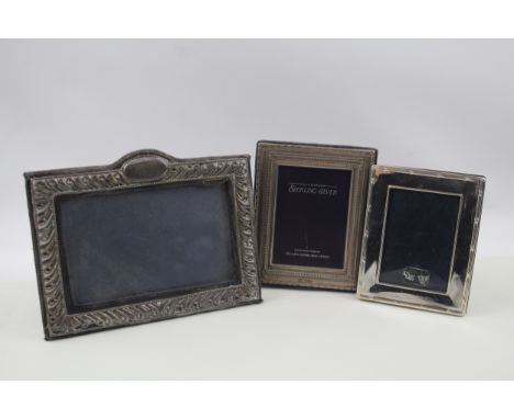 3 x vintage .925 sterling silver photograph frames