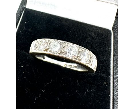 Vintage 18ct white gold diamond half eternity ring set with 7 diamonds est 1.50 ct diamonds weight 5.5g