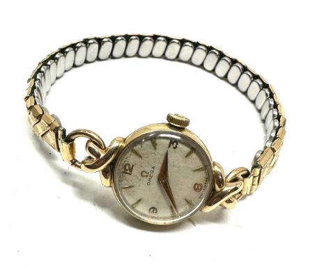 Vintage 9ct gold ladies Omega wristwatch the watch is ticking