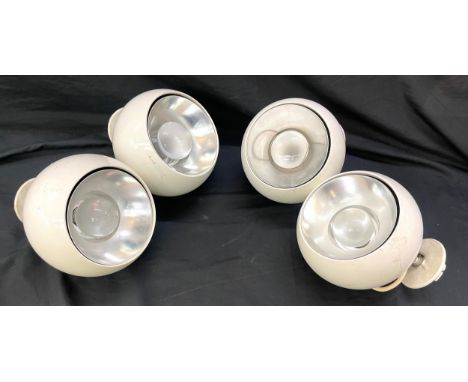 4x White Vintage Bowl Lights, untested