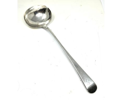 Georgian silver soup ladle London silver hallmarks 1792 measures approx 33cm long weight 163g