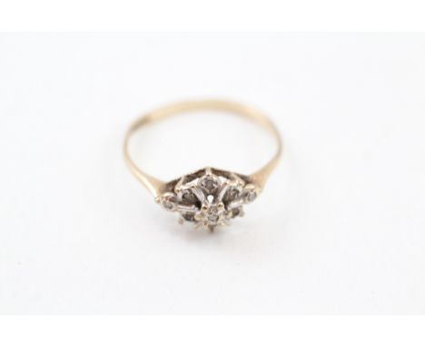9ct gold vintage diamond dress ring (1.1g)