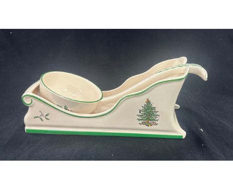 Spode Christmas tree ladle and sleigh stand 23324, over all good condition