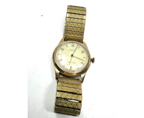 Vintage 1950s 9ct gold Marvin presentation wristwatch the watch is ticking