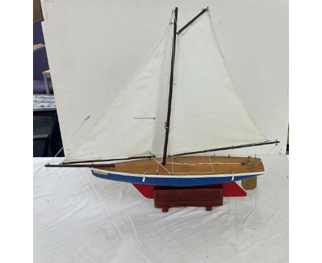 Vintage pond yacht measures approx 26 inches tall by 31 wide
