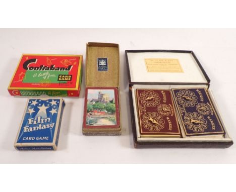 A De la Rue set of Bezique cards and set of playing cards and two other card sets 