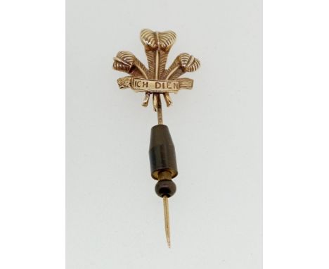 A 9 carat gold 'Prince of Wales' stick pin 