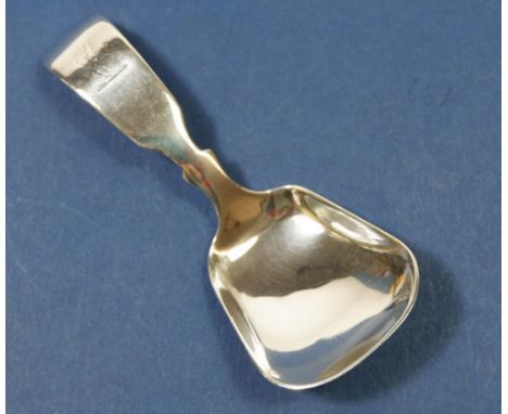 A Georgian silver shovel form caddy spoon, makers mark part rubbed possibly James Charles Edington, London 1825