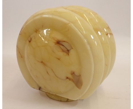 A 1930's Art Deco yellow glass lamp shade or wall light fitting 